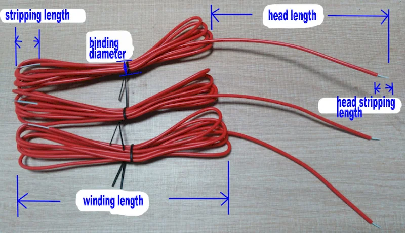 exempel på helautomatisk strömkabelskärnings-bandningsmaskin WPM-CRT-03M, kabelklippt bandbindningsmaskin, automatisk klippningsremsbindningsmaskin, strömkabelbindningsmaskin och strömkabelbindningsmaskin