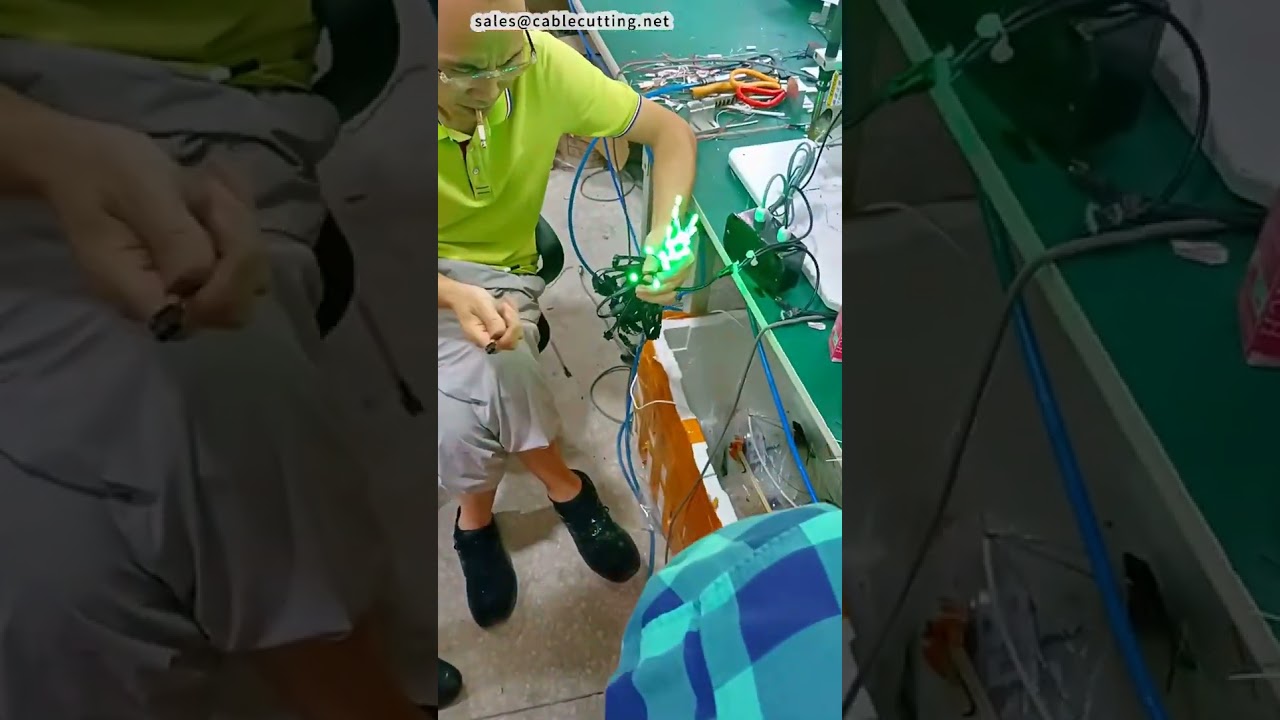 Halvautomatisk lödmaskin – demonstration med LED-lampor i produktionstest