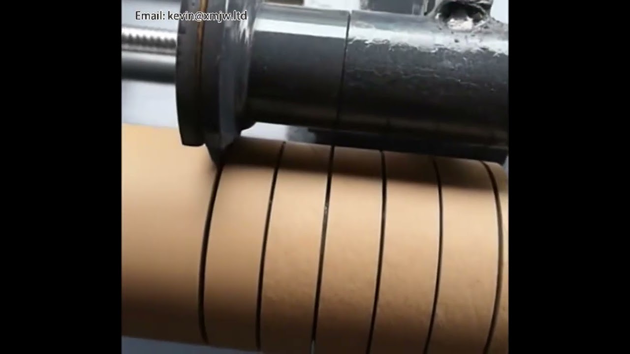 Thick tube paper rolls coild film cut machine Spindle round knife middle cut equipment adhesive stic