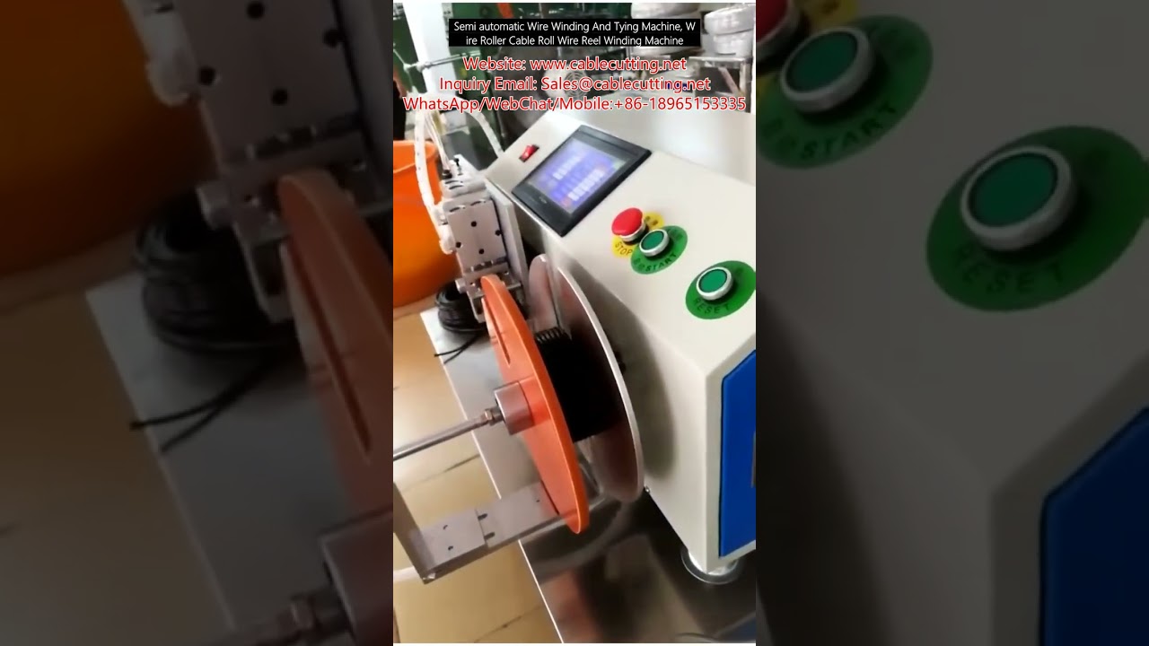 Semi automatic Wire Winding And Tying Machine, Wire Roller Cable Roll Wire Reel Winding Machine