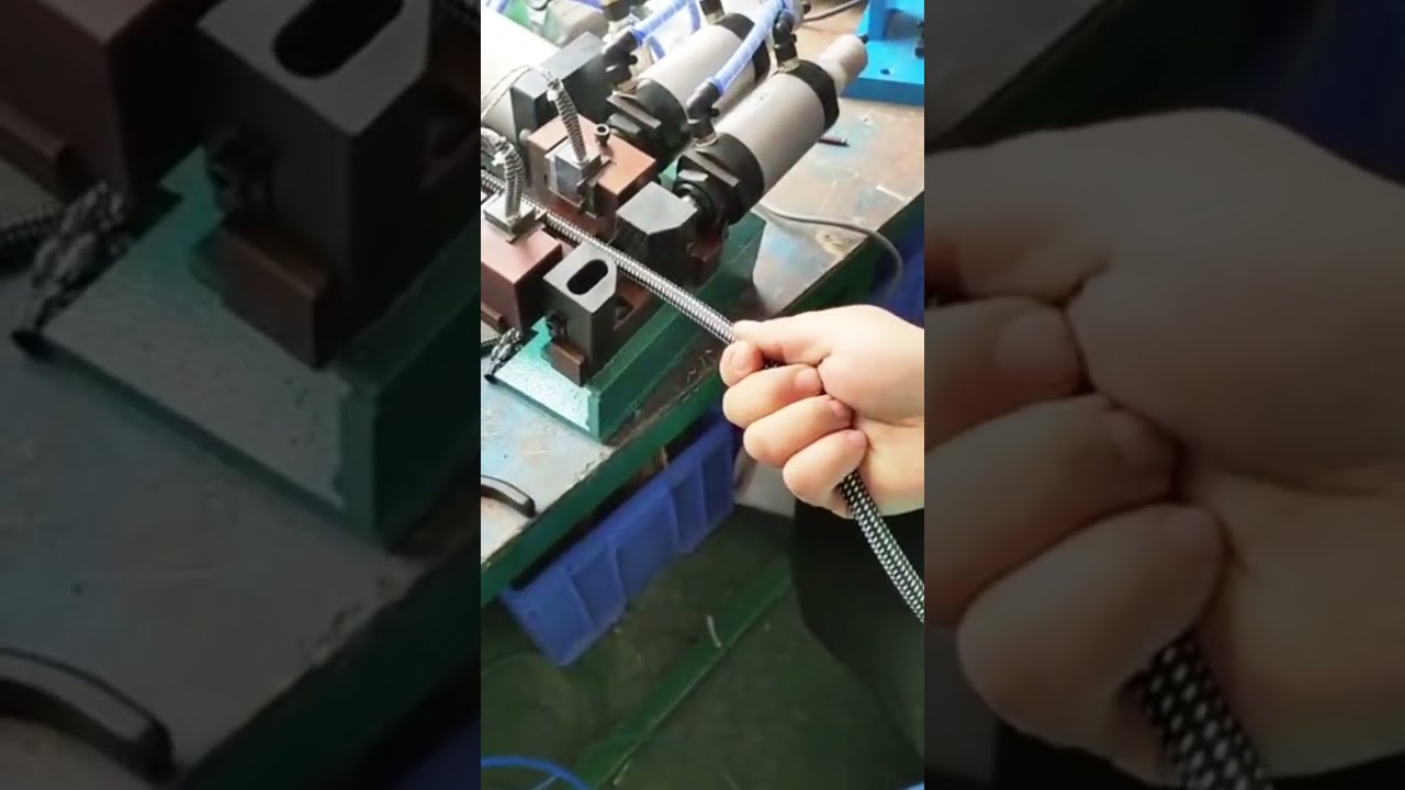 Pneumatic Thermal Stripping Machine Stripping Braided Wire Working Real Shot Video #machine #factory