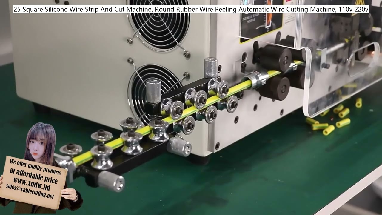25 Square Silicone Wire Strip And Cut Machine, Round Rubber Wire Peeling Automatic Wire Cutting Mach