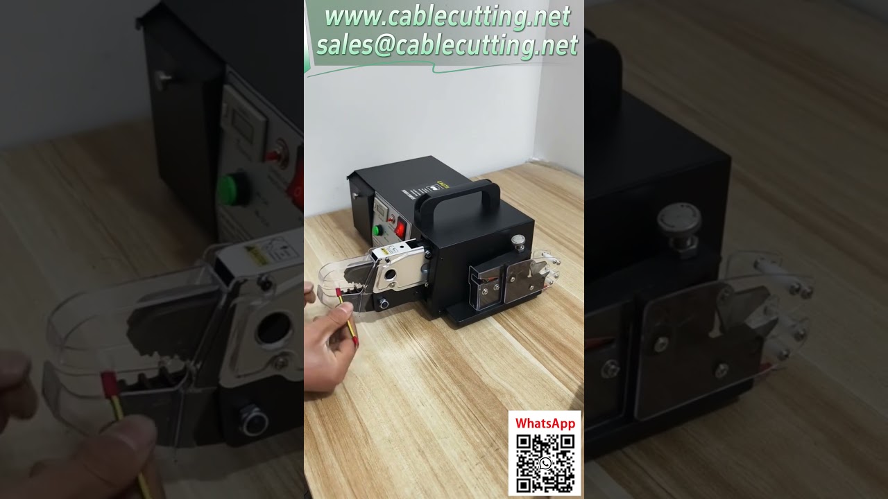 Effektiv elektrisk terminalkrympmaskin – Krympning, kapning och avisolering i ett